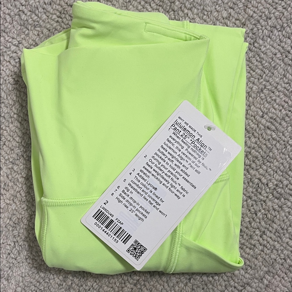 Lululemon Athletica Neon Green Align Pants